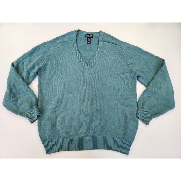 Lands' End Other - LANDS END Mens Blue V-Neck Pullover Cotton Sweater EUC Large L Tall 42 - 44